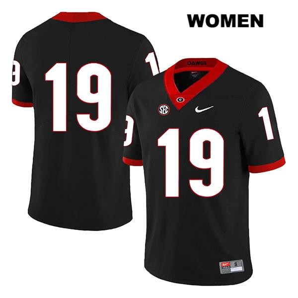 Georgia Bulldogs Women's Adam Anderson #19 NCAA No Name Legend Authentic Black Nike Stitched College Football Jersey VOL3656TA